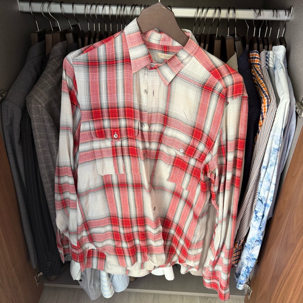 Burberry Brit Men’s Plaid Button-Down Shirt – Size Large